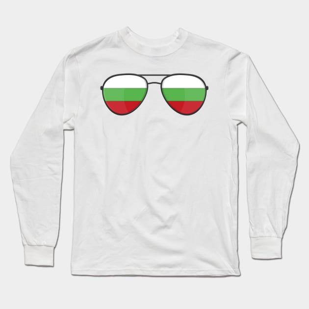 Bulgaria Flag Sunglasses Long Sleeve T-Shirt by BramCrye